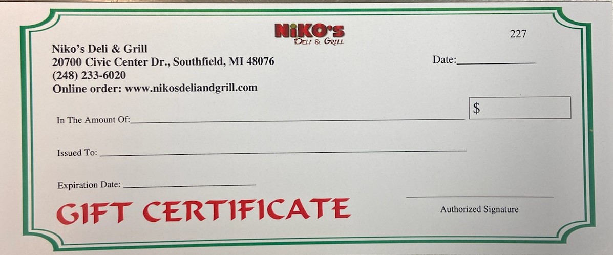 We have gift certificates available for any occasion.